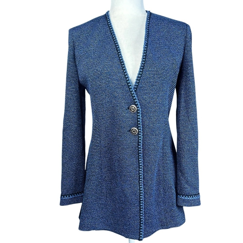 St.John Collection Knit Jacket 6 Vintage Metallic Gold Buttons Old Money Classic